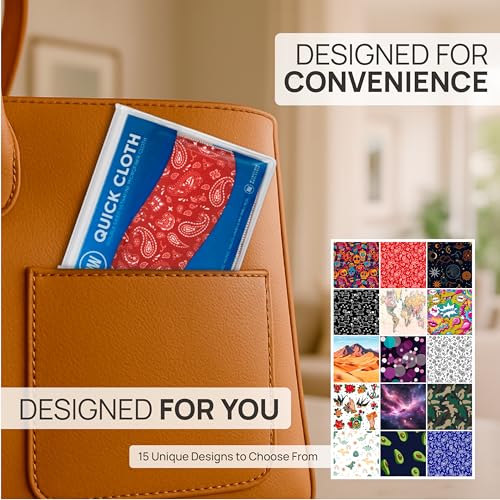Microfiber Wholesale Quick Cloth Glasses Cleaning Cloths–8x8 Paisley Red 1-Pack with Case | Double-Sided Lens Cleaner for Eyeglasses, Camera, Screens Glass | Reusable Microfiber Glass Polishing Cloths - color: Red Paisley, size: 8"x8"