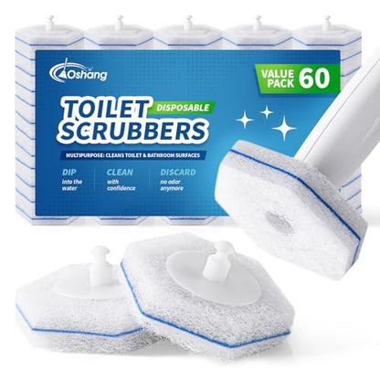 Compatible with Clorox Toilet Wand – Disposable Toilet Brush Head Refills (60 Count), Wand Not Included - size: 60 Count