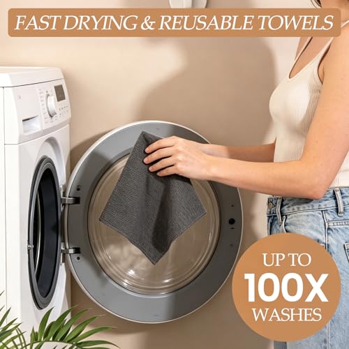 Reusable Microfiber Cloth, 75-Pack,Tear Away Microfiber Towels,(12" x 12") Washable,Perfect for Kitchen, Bathroom and Dish Cleaning (Gray) - color: Gray