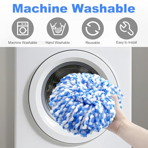 Mop Heads Replacements for Ocedar, 3 Pack Mop Replace Head for Ocedar RinseClean 2-Tank System, Spin Mop Replacement Head with 2 Scrubber Mop Head, Microfiber Mop Refills Deep Cleaning - color: 3mop Head and 2 Scrubber