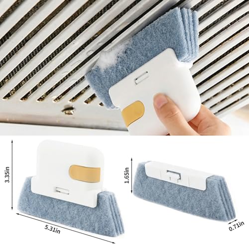 Window Track Cleaner Brush, Groove Cleaning Brush 2 in 1 Cleaner Tool Grip Brush for Window lides Gaps Tile Lines Shutter Car Vents,Yellow - color: Yellow
