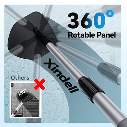 XINDELL Windshield Cleaner Tool, Car Window Cleaning Kit with 5 Reusable Microfiber Pads, Extendable Handle & 360° Rotating Head, Safety Hammer, Streak-Free Auto Glass Wiper for Car Truck SUV RV - color: Blue