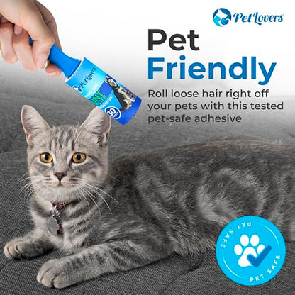 PetLovers Extra Sticky Lint Roller Mega Value Set for Pet Hair Removal, Dog and Cat Lint Remover (6 Pack Mini Refills) - size: 6 Pack Mini Lint Roller Refills