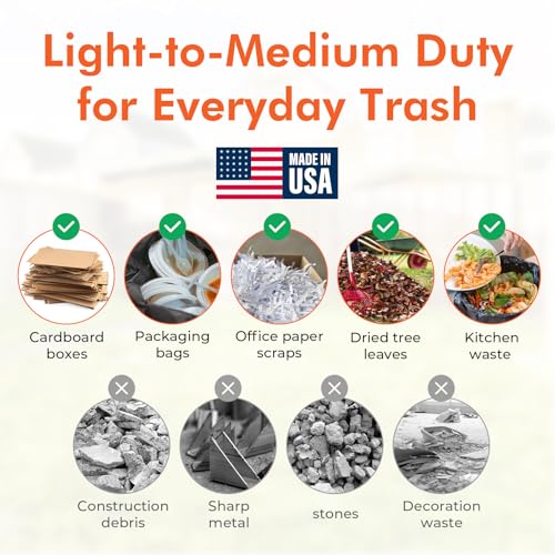 Delxo 40-45 Gallon Trash Bags, 125 Count, 40×48'' Large Black Garbage Bags – Light-to-Medium Duty Star-Seal Can Liners for Home, Kitchen, Yard & Office – Bulk Value Pack, Made in USA - color: 45Gal-125Ct(Black)
