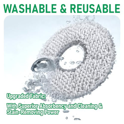 12-Pack Washable Mop Pads Replacement Compatible with ECOVACS DEEBOT X5 Pro/X2/X1/T50/T30S/T20/N30 Omni Series, Microfiber Spinning Mopping Cloths for Hard Floor