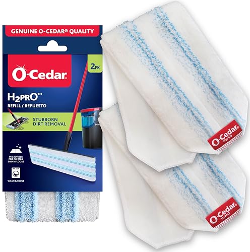 O-Cedar Genuine H2prO Mop Pad Replacement (2-Pack) | Microfiber Refill | Machine Washable | Compatible with O-Cedar H2prO Spin Mop System - size: 2 Count