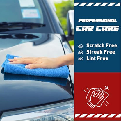 TEAWOO Blue Microfiber Towels Bulk-400 Pack, Cleaning Cloths Bulk, Microfiber Towels for Cars, Cleaning Rags Blue (12x12 inches) - color: Blue, size: 400 Pack