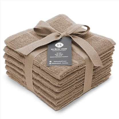 100% Cotton Terry Dish Cloth & Dish Towel, 6 Pack, Super Soft and Absorbent Kitchen Towels, Perfect for Kitchen Cleaning and Dish Washing (TAN 6 Pack) - color: Tan 6 Pack