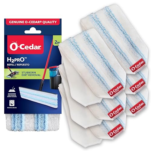 O-Cedar Genuine H2prO Mop Pad Replacement (6-Pack) | Microfiber Refill | Machine Washable | Compatible with O-Cedar H2prO Spin Mop System - size: 6 Count
