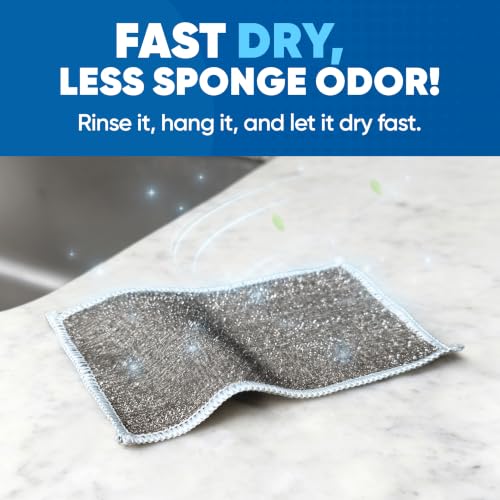 Microfiber Wholesale Scrubber Cloths (6 Pack) – Scrub Without Scratching, Safe for Non-Stick, Stainless Steel & Glass – Two-Sided 4"x6" Dish Scrubbing Cloths for Baked-On Food, No Sponge Smell - size: 4”x6”