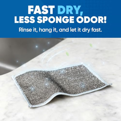 Microfiber Wholesale Scrubber Cloths (6 Pack) – Scrub Without Scratching, Safe for Non-Stick, Stainless Steel & Glass – Two-Sided 4"x6" Dish Scrubbing Cloths for Baked-On Food, No Sponge Smell - size: 4”x6”