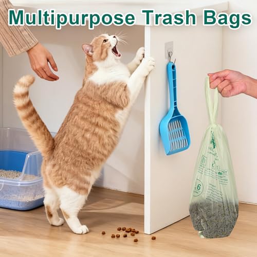 HECTOLIFE 2.6 Gallon 300 Count,Compostable Bags Handle Tie,Tear Resistant Kitchen Food Scrap Waste Bag, ASTM D6400, US BPI and Europe OK Compost Home Certified - style: 2.6gallon (300count)