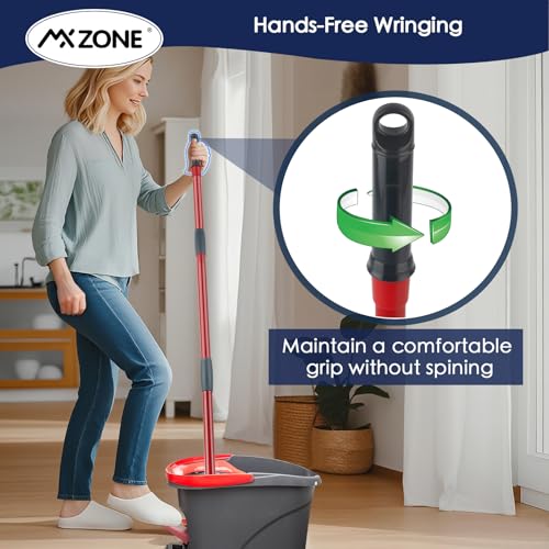 Spin Mop Handle Replacement Compatible with O Cedar Spin Mop and Bucket, 4-Section 29" to 56" Rotatable Mop Replace Handle, Mop Stick for Floor Cleaning (Mop Head & Base not Include) - size: 1pcs Spin Mop Handle