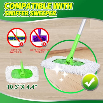 Reusable Dry Sweeping Cloths Microfiber Mop Pads Compatible with Swiffer Sweeper- 6 Pack Wet Mopping Cloths - Washable Wet Pads Refill for Mopping Floors (Mop is not Included) - color: 6 Pack (White)