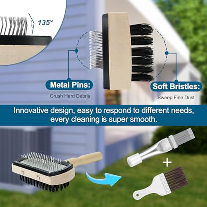 Cenipar Air Conditioner Coil Cleaning Brush - Double Sided HVAC Brush AC Coil Cleaner Brush for Evaporator & Condenser Fins, Heavy Duty Flexible Design for AC Units, Refrigerators & Heat Pumps