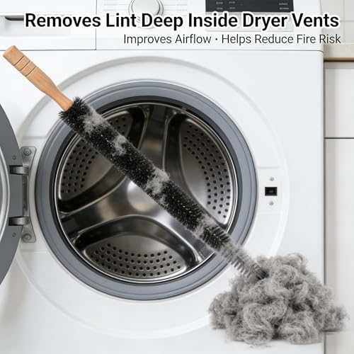 Universal Dryer Vent Cleaner Kit Compatible with All Vacuum Cleaner Include Vacuum Hose Attachment Accessories Brush Lint Brush,Dryer Vent Vacuum Hose