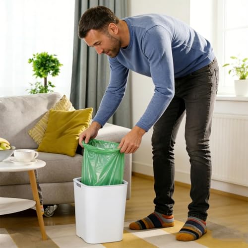 Drawstring Trash Bag 100PCS, Leakproof Small Trash Bags, Unscented Small Garbage Bags, 15 Liter Mini Wastebasket can Liners for Office Bedroom Bathroom, Green - color: 100Green