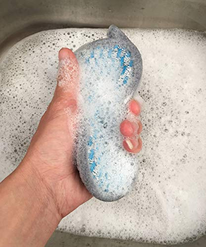 Multi-Purpose Scrub Sponges for Kitchen Scrub-it-Non-Scratch Double-Side Double-Effect Microfiber Sponge Along with Heavy Duty Scouring Power-Effortless Cleaning of Dishes Pots Pans Pack of 6 (Blue) - color: Blue