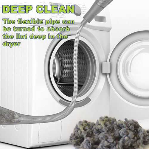 Sealegend 2 Pieces Dryer Vent Cleaner Kit, Dryer Vacuum Hose Attachment and Flexible Lint Brush, Dryer Vent Cleaning Tools for Crevice Lint Trap‌, Grey - color: Gray