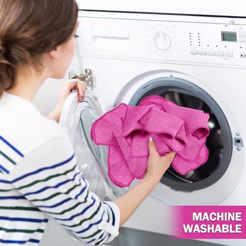 Tanlade Cleaning Cloth Dry Erase Cloth Cleaning Rags Reasonable Kitchen Towels Microfiber Towels Cars Wash(6 x 6 Inch,Pink,30 Pcs) - color: Pink, size: 6 x 6 Inch