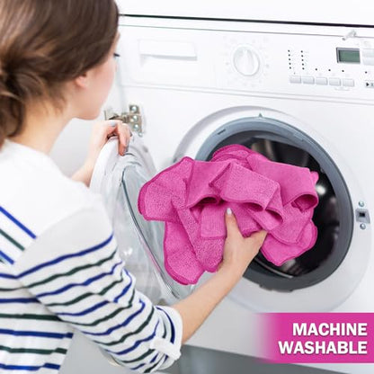 Tanlade Cleaning Cloth Dry Erase Cloth Cleaning Rags Reasonable Kitchen Towels Microfiber Towels Cars Wash(6 x 6 Inch,Pink,30 Pcs) - color: Pink, size: 6 x 6 Inch