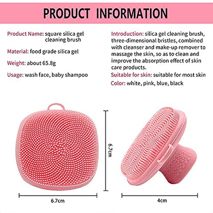 Silicone face Scrubber for Women Facial Cleansing Brush Silicone Face Wash Brush Manual Waterproof Cleansing Skin Care Face Brushes for Cleansing and Exfoliating - color: Pink