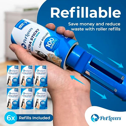 PetLovers Extra Sticky Lint Roller Ultimate Value Set 800 Sheets for Pet Hair Removal, Dog and Cat Lint Remover 8 Pack - size: 8 Pack Lint Roller