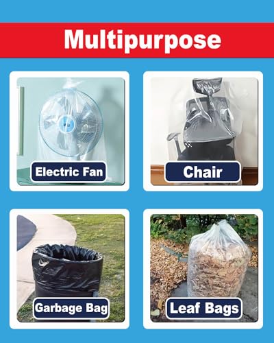 6 Mil Clear Contractor Bags - 20 Pack Heavy Duty Contractor Trash Bags for 50/55/60 Gallon Large Clear Garbage Bags (Extra Thick, Tear Resistant) (32" X 52") - color: Clear-6 Mil