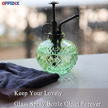 OFFIDIX Plant Mister, Mister Spray Bottle for Plants,Glass Spray Bottles with Plastic Bronze Plastic Top Pump,300ML Small Watering Can for Gardening, Cleaning (Light Green) - color: F-light Green