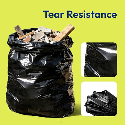 Heavy Duty Contractor Trash Bags 55 Gallon 30 Count, 1.2 Mil, Strong Black Garbage Bags, Leakproof Star Seal for Construction, Yard, Demolition Debris - color: 55Gal-30 bags