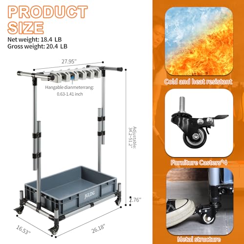 Freestanding Mobile Cleaning Tool Storage Rack, Mop and Broom Holder (M2) - size: Medium