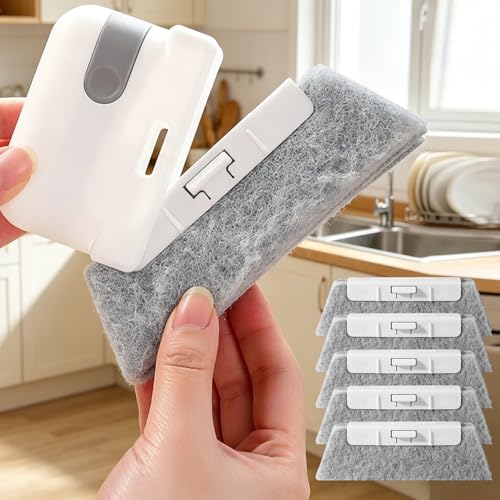 5PCS Window Track Cleaning Brush – Single Handheld Brush for Sliding Door, Window Sills, Small Gaps, and Crevices, Efficient Dirt and Water Stain Removal - color: 5grey