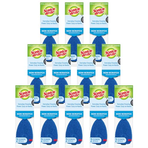 Scotch-Brite Zero Scratch Dishwand Refills, Fits All Scotch-Brite Dishwands, Glass, Pots, Pans, Tubs, Showers, 24 Refill Pads - size: 24 Refill Pads
