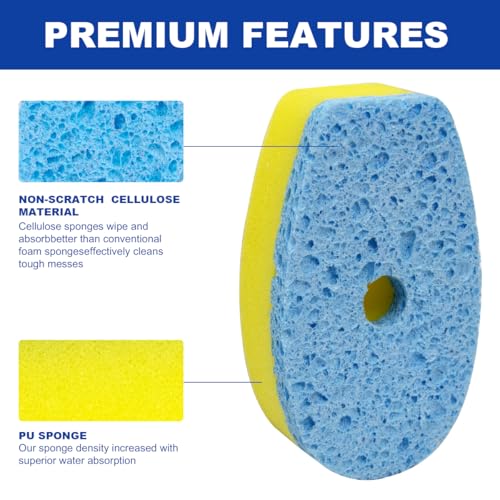 CELOX Dish Sponge with Handle, Non-Scratch Soap Dispensing Dishwand