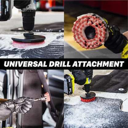Maxshine 2" Universal M8 Medium-Duty Upholstery & Carpet Drill Brush – Power Scrubber Attachment for Car Detailing – Removes Grime, Stains & Spots from Fabric, Seats & Carpets - size: 2"