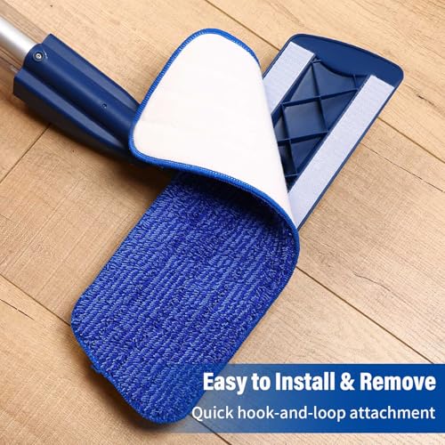 16.5" Microfiber Mop Pads Refills, 4 Pack Reusable Replacement Heads | reusable wet mop refills, machine washable for 14-16 inch spray mops, hardwood floors, dust cleaning & scrubbing - color: 16"bluegreen*4