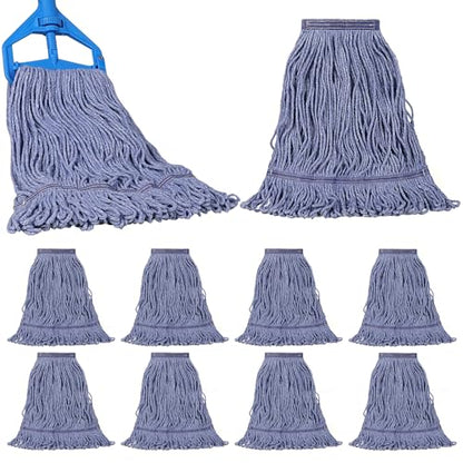 JERIA 8 Pack Heavy Duty Mop Head Replacements,String Mop Head for Commercial,Used for Home,Office and Kitchen,Washable,Reusable Mop - size: 8 Pack