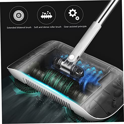 Carpet Cleaner Brush, 2 in 1 Manual Vacuum Sweeper, 180 Degree Rotating Sweeping Mop, Hand Push Sweeper, Home Cleaning Tool for Cleaning Pet Hair, Loose Debris, Lint (Pink) - color: Pink