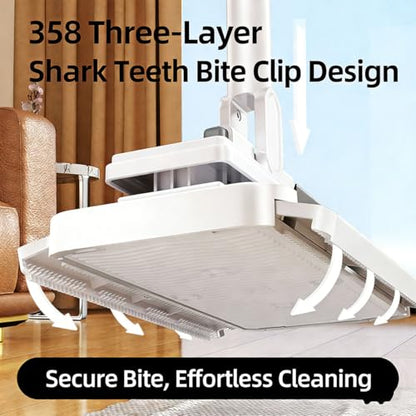 Hands Free Multi Purpose Flat Mop - Lazy Cleaning & Face Towel, Hands Free Flat Mop, Zero Touch Mini Grip Mops, Self-Locking Flats Compatible with Any Cloth, for Walls, Floors, Ceilings (43.31in) - color: 43.31in