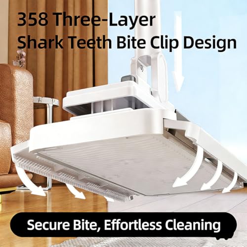 Hands Free Multi Purpose Flat Mop - Lazy Cleaning & Face Towel, Hands Free Flat Mop, Zero Touch Mini Grip Mops, Self-Locking Flats Compatible with Any Cloth, for Walls, Floors, Ceilings (37.41in) - color: 37.41in