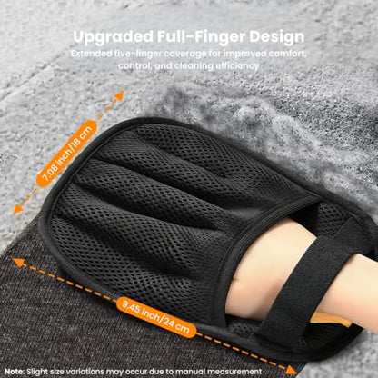 Pet Hair Remover Glove for Dogs & Cats – Upgraded 5-Finger Deshedding & Grooming Glove, Reusable Electrostatic Fur Remover for Furniture, Couch, Carpet & Car Seats