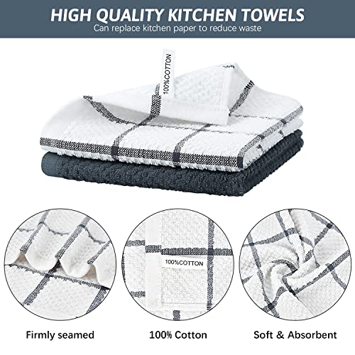 Niallant 4PCS Cotton Terry Dish Rags, Quick Drying Dish Cloths, Kitchen Towels, Grey, 12x12in - color: Grey, size: 12 x 12 in - 4PCS
