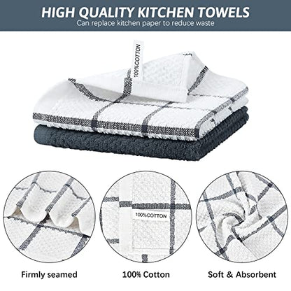Niallant 4PCS Cotton Terry Dish Rags, Quick Drying Dish Cloths, Kitchen Towels, Grey, 12x12in - color: Grey, size: 12 x 12 in - 4PCS