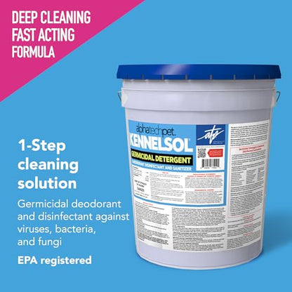 KennelSol Dog Crate Cleaner & Disinfectant for Kennels, Cages, Floors, Litter Boxes & Hard Surfaces | EPA-Registered, Kills Bacteria & Viruses, Parvo Disinfectant | 640 Fl Oz - size: 640 Fl Oz (Pack of 1)