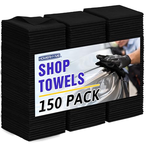 Microfiber Cleaning Cloth, 150 Pack Black Cleaning Rags Microfiber Towel Bulk Absorbent Lint-Free Wash Cloths, All-Purpose Towels for Cars, Shop, Automotive, Garage, Home & Kitchen - color: Black, style: 150 Pack