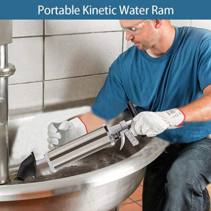 Portable High Pressure Kinetic Toilet Plunger Air Drain Blaster Pump for Bath Toilets Bathroom Shower Kitchen Clogged Pipe - color: Gray