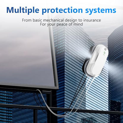 Tosima W5 Window Cleaning Robot, 6400Pa Max Adaptive Suction, Auto-Spray Smart Window Cleaner with Triple Safety System, Intelligent Navigation, Remote Control, for All Smooth Surfaces, White - color: White