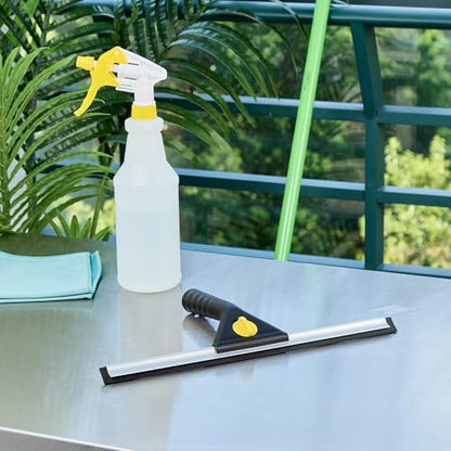 Restaurantware-Clean Tek Professional 13.78 Inch Window Squeegee, 1 Window Cleaning Squeegee with Rubber Blade - All-Purpose, for Mirror Or Glass Door, Black Plastic Wiper with Aluminum Frame - size: 13 3/4", style: Plastic, Standard