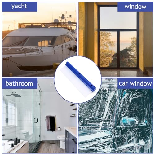 2 Pcs T Bar Car Squeegee for Window Cleaning, Silicone Car Squeegee for Drying Professional Flexible One Pass Water Blade Auto Water Blade Cleaning for Windshield, Glass, Bathroom, 12 Inch - color: 2pcs Blue