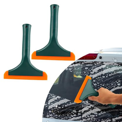 Ziciner Small Silicone Window Squeegee, Car Windshield Water Blade Squeegee, Multifunctional Auto Squeegee with 5.9 Inch Blade and Non-Slip Handle for Car Window, Home Cleaning (Dark Green-2PCS) - color: Dark Green-2pcs